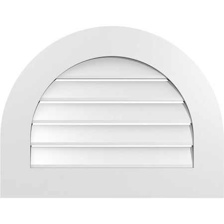 Ekena Millwork Round Top Surface Mount PVC Gable Vent: Functional, w/ 3-1/2"W x 1"P Standard Frame, 26"W x 20"H GVPRT26X2001SF